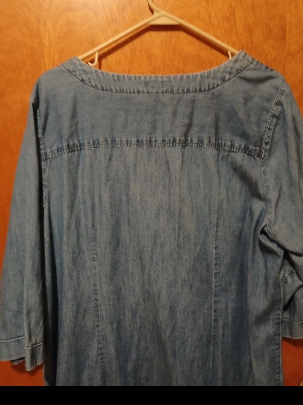 Talbots Light Blue Denim Lace-Up Midi Dress - Picture 4 of 4